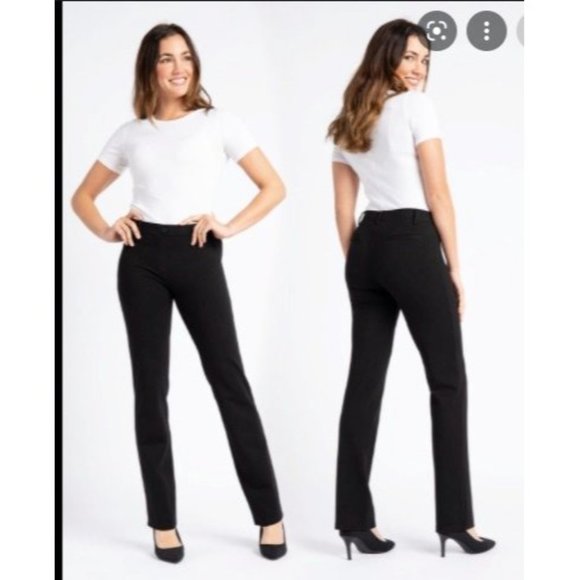 BETABRAND Straight Leg: Classic Dress Pant Yoga Pant- Black. STYLE: W0076-BK. Si - Picture 5 of 5